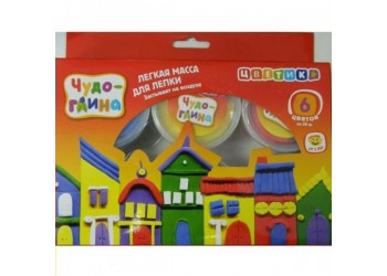 Набор массы для лепки Цветик Чудо-глина 6цв х 28г